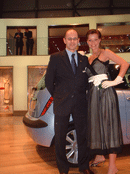working at geneva car show