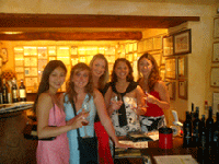 american students tasting wine